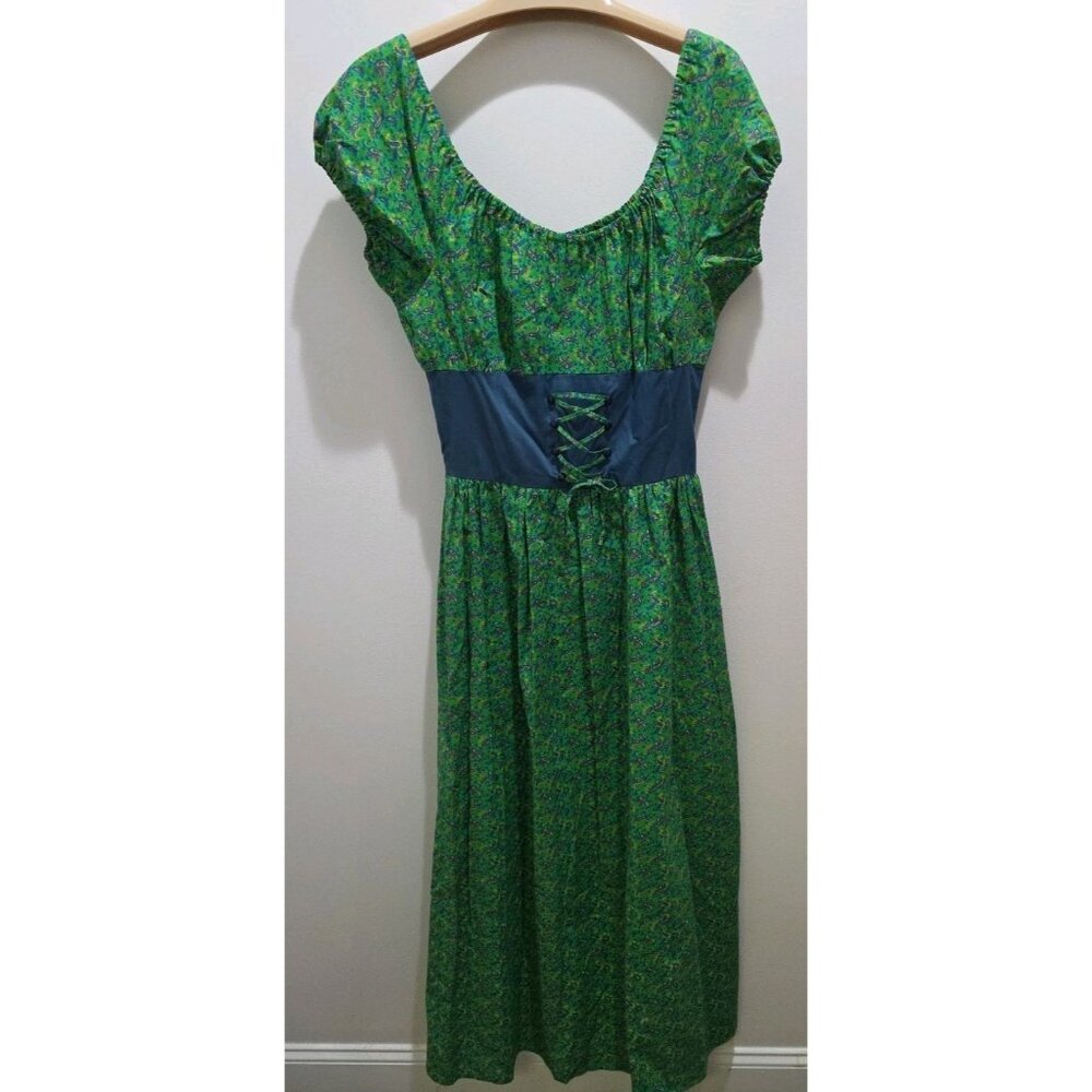 Long German Dirndl Dress Oktoberfest  Size Medium M Waitress Handmade Vintage